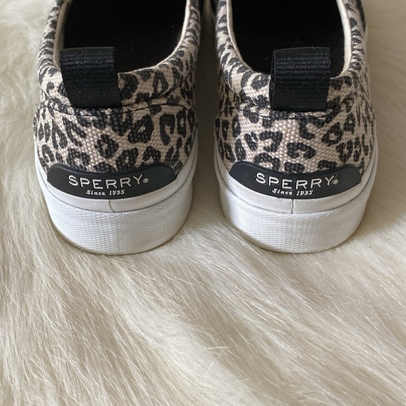Sperry Top-Sider Pier Wave Hi Slip-On Leopard Print Sneakers Size 8.5 - Picture 2 of 6